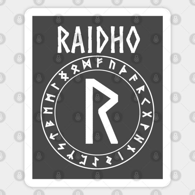 Raidho Norse Rune of journey and Travels Magnet by AgemaApparel